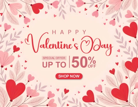 Plantilla de diseño de rebajas de San Valentín para ofertas especiales