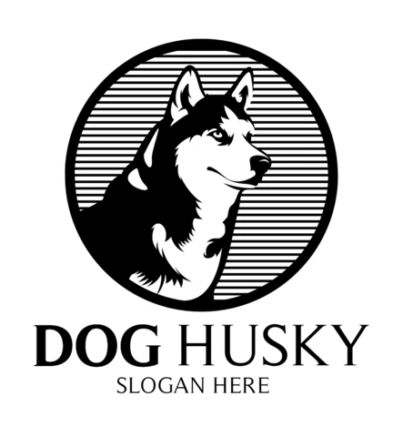 Modèle de logo pour chien husky