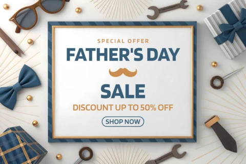 Stylish Father's Day Sale Template Design for Promotions