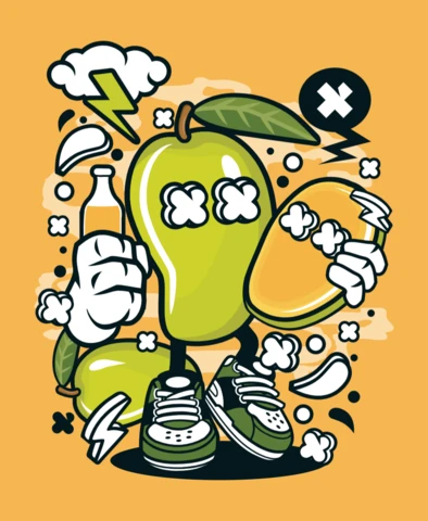 Mango Cartoon Character Poster Design Template