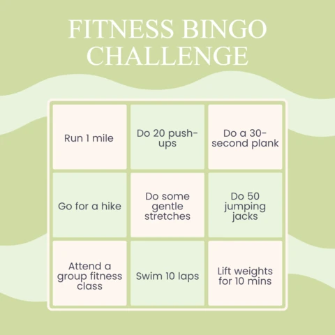 Fitness Bingo Instagram Post Design Template