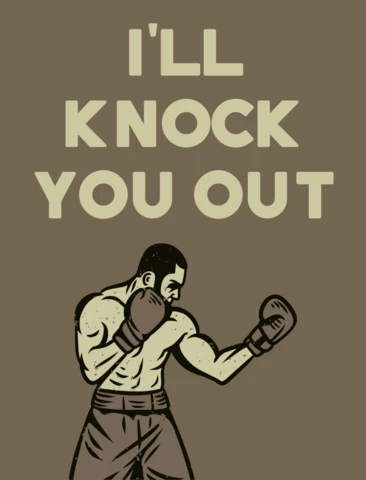 Boxing Slogan With Boxer Vintage Poster Design Template