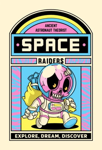 Skeleton Astronaut Halloween Poster Design Template