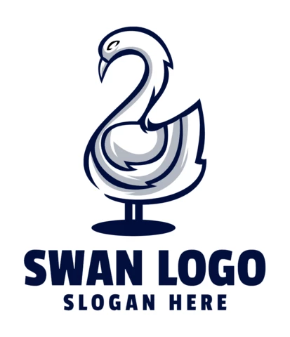 Plantilla de diseño de logotipo de cisne