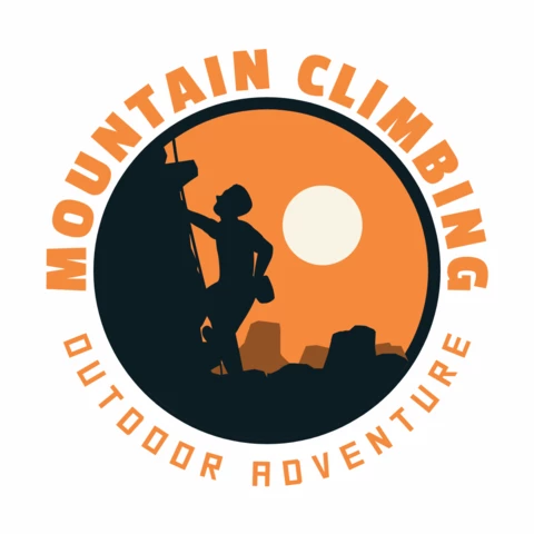 Mountain Climbing Outdoor Adventure Logo Design Template