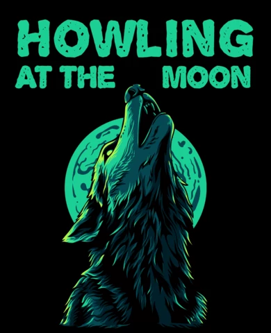 Lobo salvaje aullando a la luna diseño de camiseta