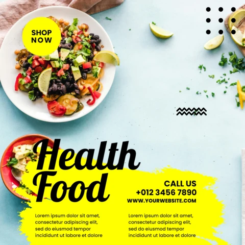Yellow Bright Textured Ad Instagram Post Design Template