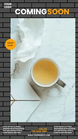 Coming Soon Coffee Shop Instagram Story Post Design Template