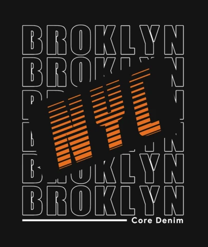 Brooklyn NYC Typography T-Shirt Design Template