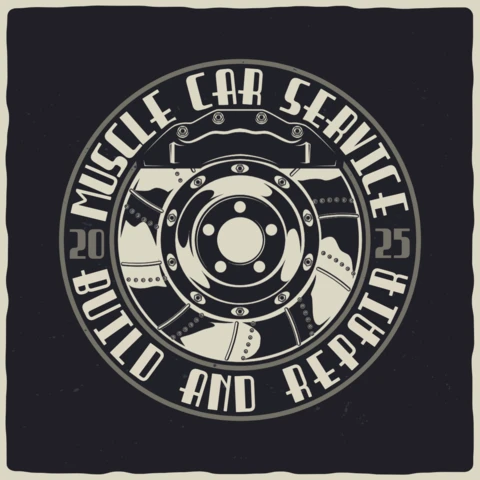 Muscle car service plantilla de diseño de camiseta