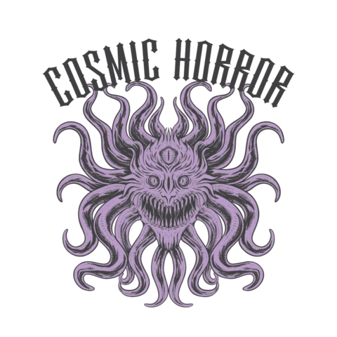 Szablon projektu kosmicznego horroru: grafika inspirowana stylem vintage dla niepokojącej estetyki