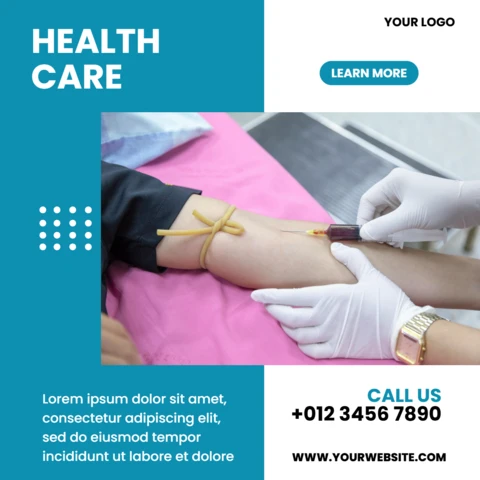 Hospital and Healthcare Advertising Social Media Post Design Template