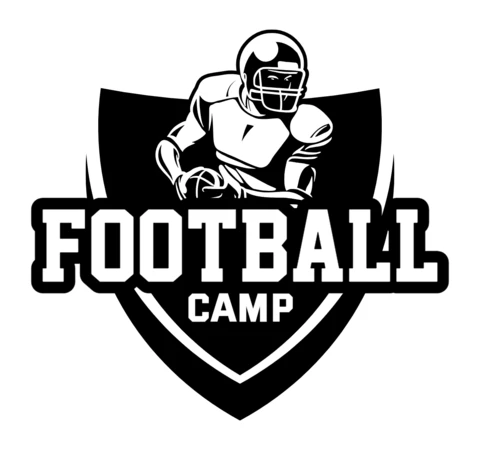 American Football Camp Badge Logo Design Template
