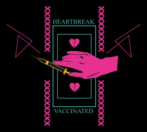 Heartbreak Vaccinated Graphic Design Template for T-Shirt