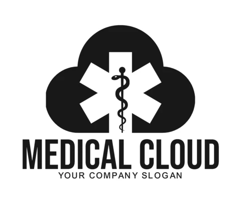 Modèle de logo pour le nuage médical