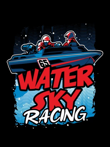 Water Sky Racing T-shirt Design Template