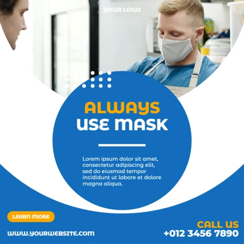 Medical Care Blue Promotional Social Media Post Design Template