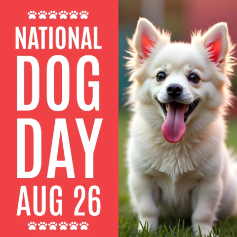 National Dog Day Celebration Poster Template - August 26 Event Design