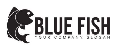Modèle de conception de logo d'entreprise de poisson noir