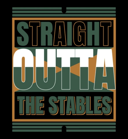 Design de camiseta de corrida de cavalos direto do estábulo
