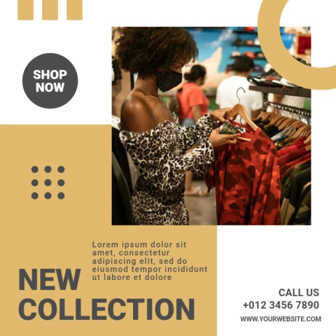New Collection Women Fashion Blog Instagram Post Design Template