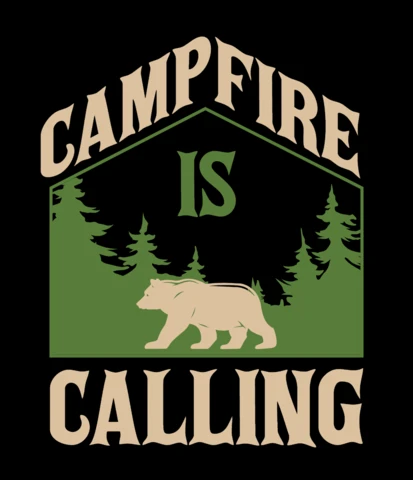 Campfire Is Calling Retro T-shirt Design Template