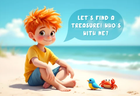 Beach Adventure Kids Party Invitation Template