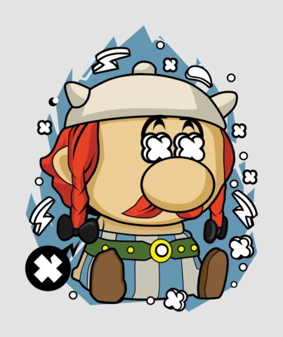 Obelix Cartoon Character T-shirt Design Template