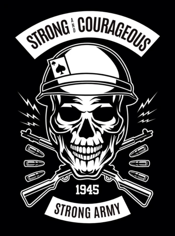 Strong Skull Army T-Shirt Design Template