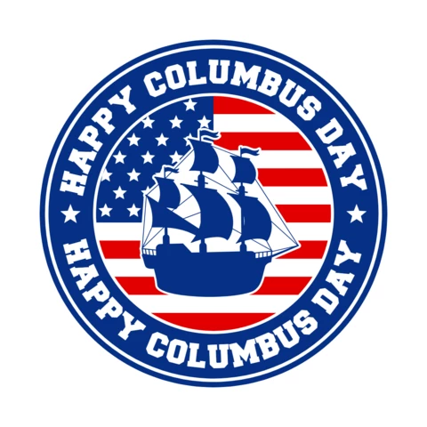 Logo distintivo Happy Columbus Day