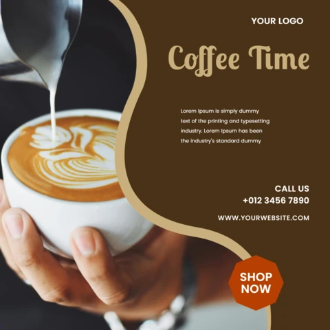 Kaffeezeit Verkauf Social Media Post Design Vorlage