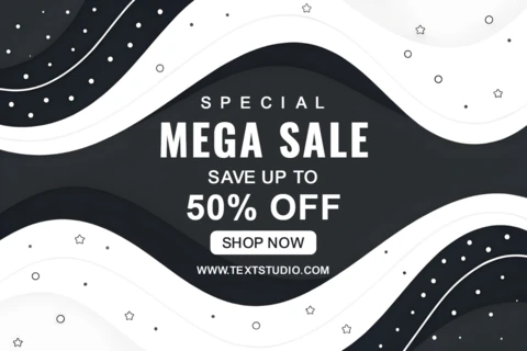 Modern Sale Template with Wavy Design for Promotional Flyers