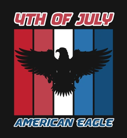 4th Of July American Eagle T-Shirt Design Template