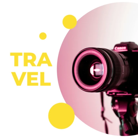 Travel Camera Social Media Post Design Template