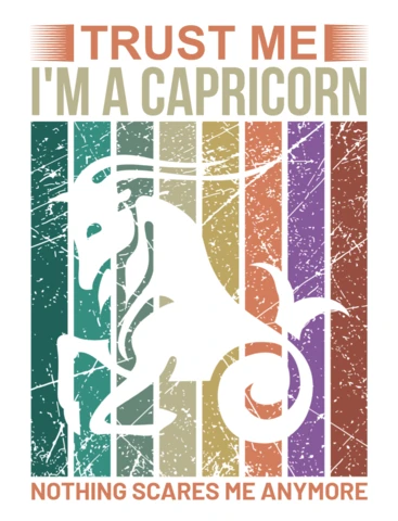 Retro Capricorn Design Template: Trust Me, I'm a Capricorn - Editable Graphic for Zodiac Lovers