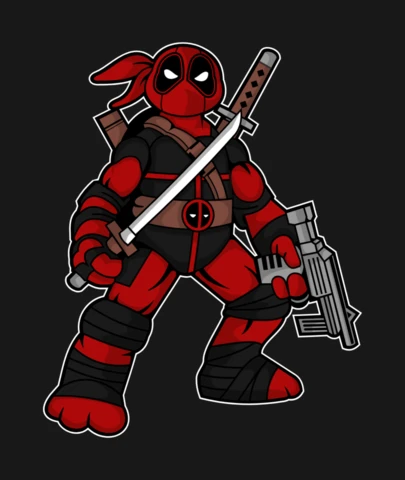 Modèle de conception de t-shirt pop culture Ninja Deadpool