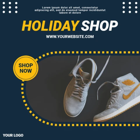 Vakantiewinkel sneakers uitverkoop instagram post ontwerp sjabloon
