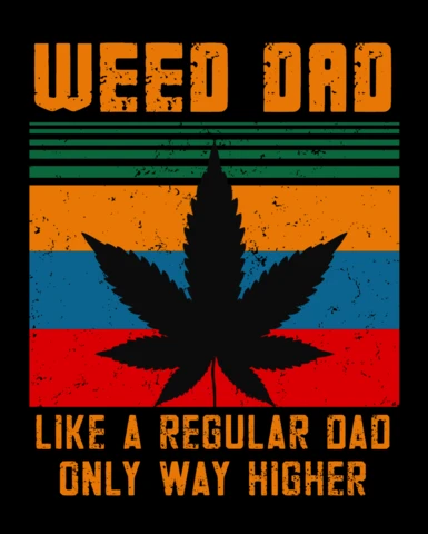 Vintage Retro Weed Dad Design Template - Perfect for Father's Day Gifts