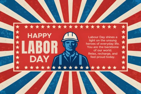 Vintage Labor Day Celebration Design Template with Retro Graphic Style