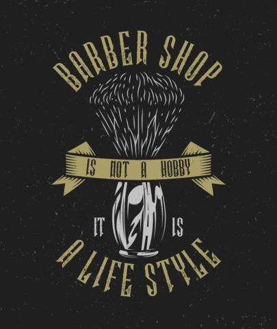 Shaving Brush Barbershop T-Shirt Design Template