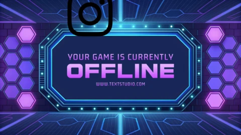 Modèle de conception de jeu néon hors ligne pour le streaming sur les réseaux sociaux