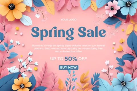 Vibrant Floral Spring Sale Design Template for Promotions