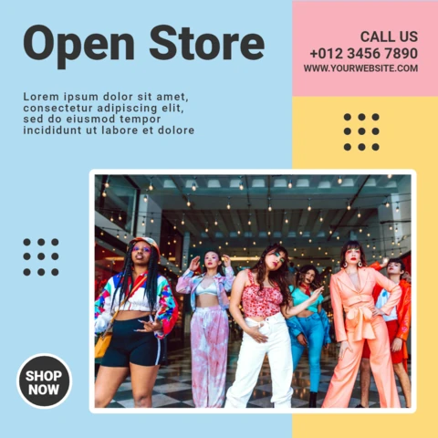 Open Store Fashion Instagram Post Design Template