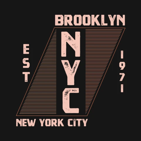 Brooklyn NYC Typography T-Shirt Design Template