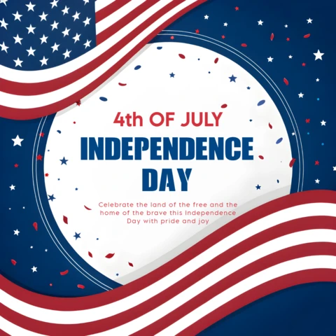 Minimalist and Festive 4th of July Celebration Template with Patriotic Design