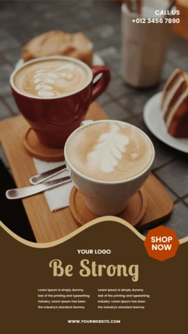 Coffee Shop Promotional Social Media Post Design Template