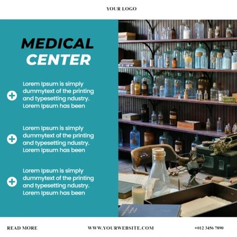 Modello di design accattivante per post Instagram promozionali medici