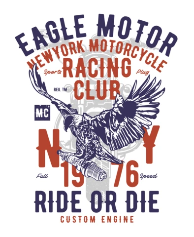 Modello di design per maglietta Eagle Motorcycle Racing Club