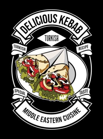 Turkish Kebab T-shirt Design Template