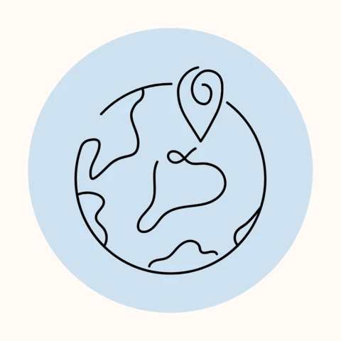 Erdform-Strichzeichnungsvorlage für Instagram-Story-Highlight-Cover